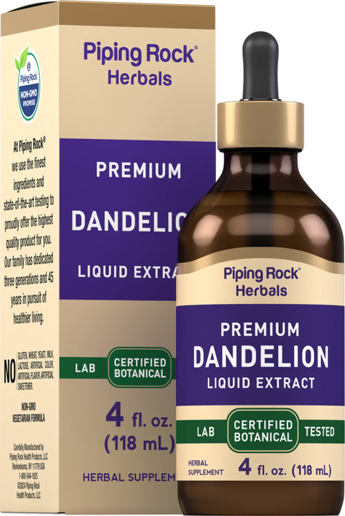 Dandelion Liquid Extract Alcohol Free, 4 fl oz (118 mL) Dropper Bottle