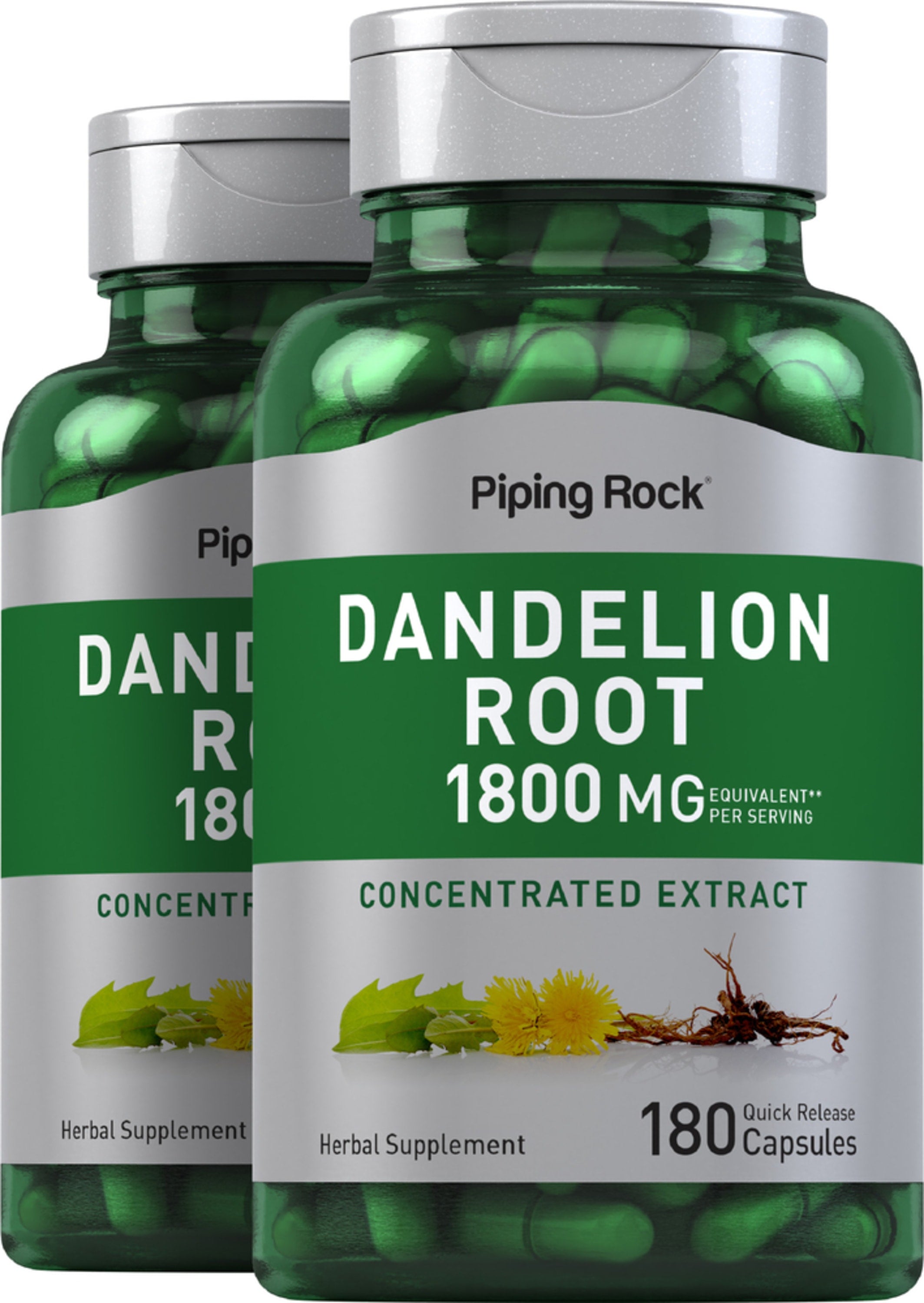 Dandelion Root, 1800 mg (per serving), 180 Quick Release Capsules, 2 ...