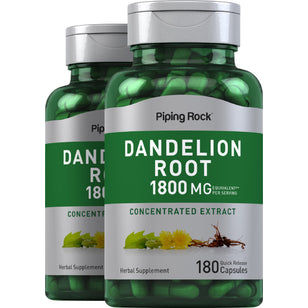 Dandelion Root, 1800 mg (per serving), 180 Quick Release Capsules, 2  Bottles