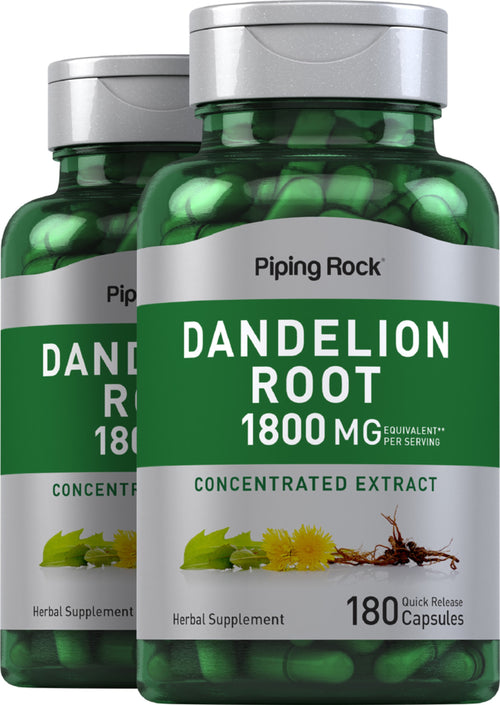 Dandelion Root, 1800 mg (per serving), 180 Quick Release Capsules, 2  Bottles