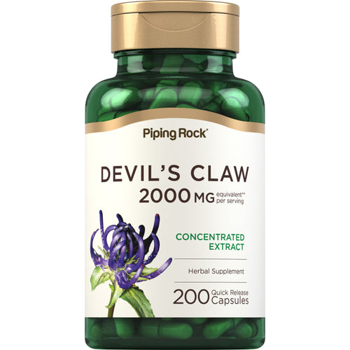 กรงเล็บปีศาจ (Devil's Claw)  2,000 mg (ต่อการเสิร์ฟ) 200 แคปซูลแบบปล่อยตัวยาเร็ว     