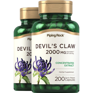 Devils Claw, 2,000 mg (per serving), 200 Quick Release Capsules, 2  Bottles