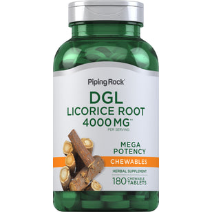 Megastærk DGL Lakridsrod - kan tygges (deglycyrrhizineret lakrids) 4000 mg (pr. dosering) 180 Tyggetabletter     