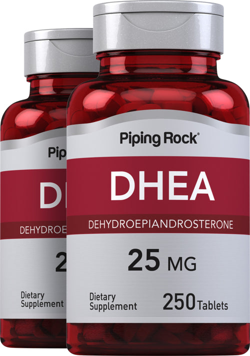 DHEA, 25 mg, 250 Tablets, 2  Bottles