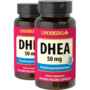 DHEA, 50 mg, 120 Quick Release Capsules, 2  Bottles