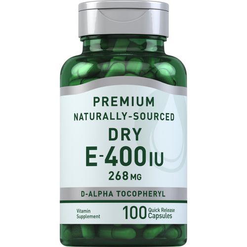 Suhi vitamin E-400 IU (d-alfa tokoferol), 100 Kapsule s brzim otpuštanjem
