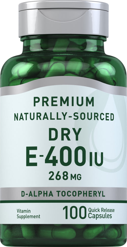 Sucha witamina E-400 IU (D-alfa tokoferol), 100 Kapsułki o szybkim uwalnianiu
