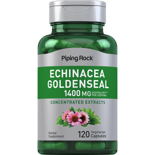 Echinacea Goldenseal, 1400 mg (per serving), 120 Vegetarian Capsules Bottle
