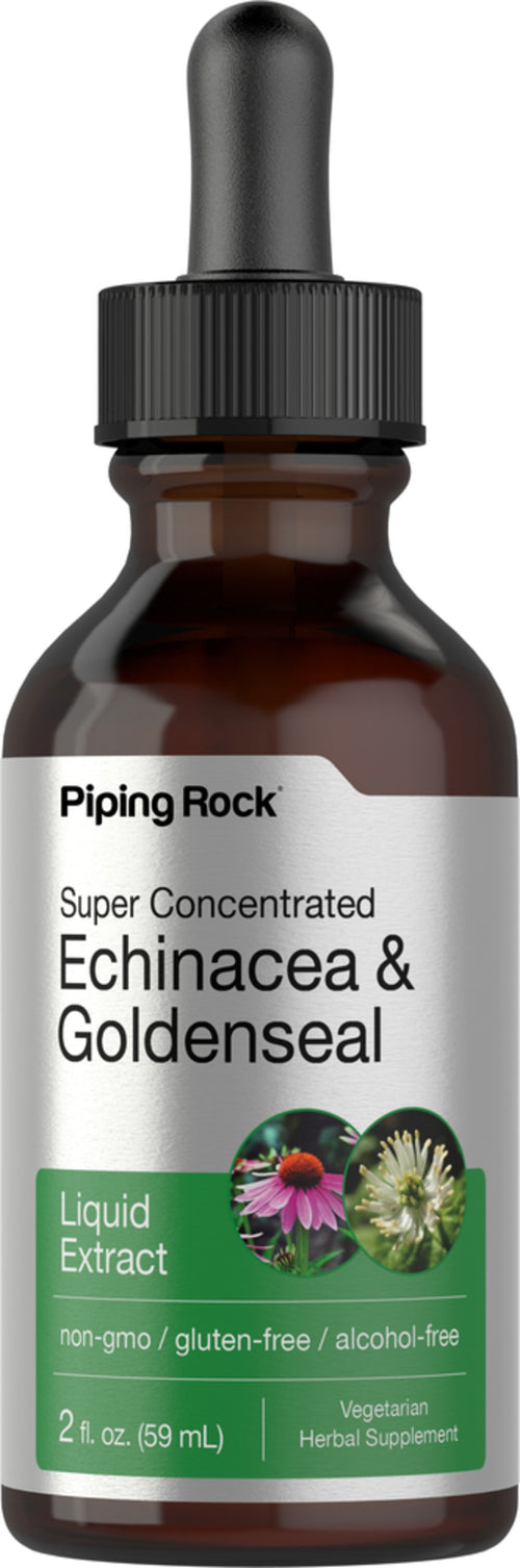 Extracto líquido de glicerol de echinacea y sello de oro - Sin alcohol 2 fl oz 59 mL Frasco con dosificador    