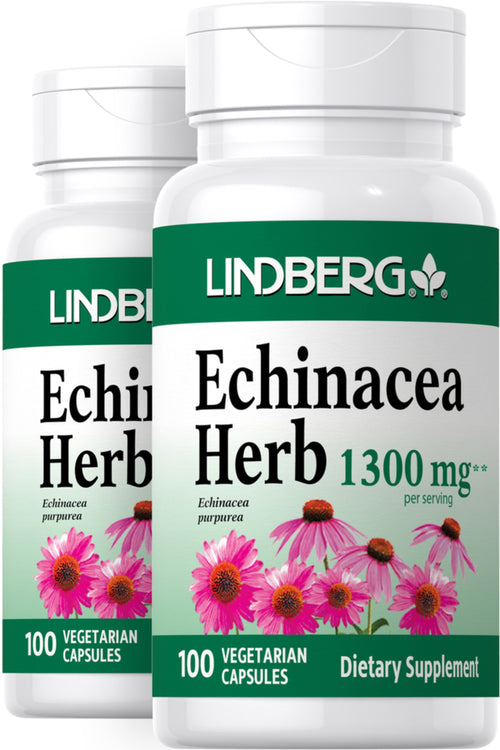 Échinacée herbe,  1300 mg (par portion) 100 Gélules végétales 2 Bouteilles