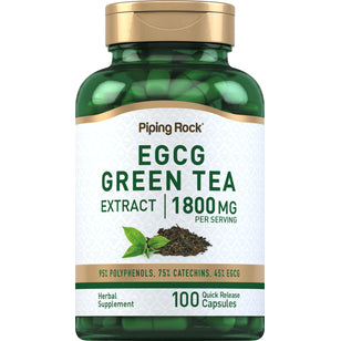 Extracto de té verde EGCG - Extracto estandarizado 1800 mg (por porción) 100 Cápsulas de liberación rápida     