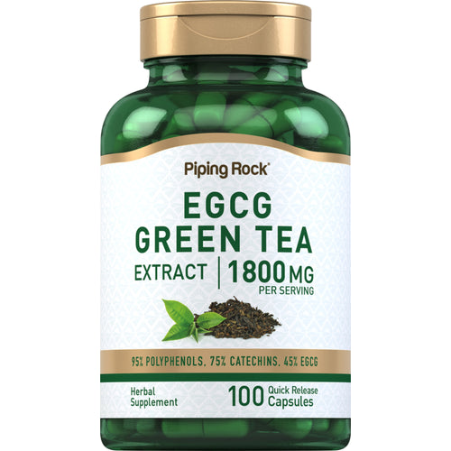 EGCG Grøn te (standardiseret ekstrakt) 1800 mg (pr. dosering) 100 Kapsler for hurtig frigivelse     