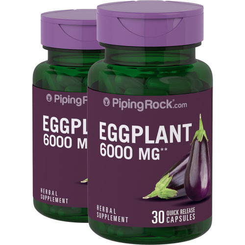Extrait d'aubergine,  6000 mg 30 Gélules à libération rapide 2 Bouteilles