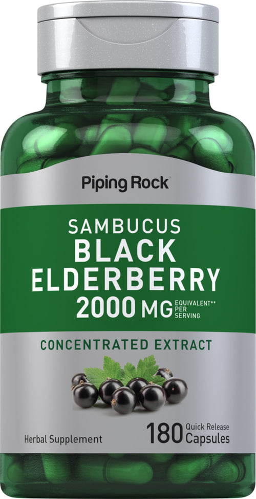 Vlierbessen sambucus  2000 mg (per portie) 180 Snel afgevende capsules     