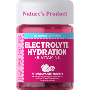 Electrolyte Hydration + B Vitamins (Natural Mixed Berry), 30 Chewable Tablets