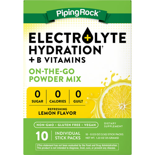 Hidratação eletrolítica + vitaminas B (Limão Naturalmente Refrescante) 10 Pacotes