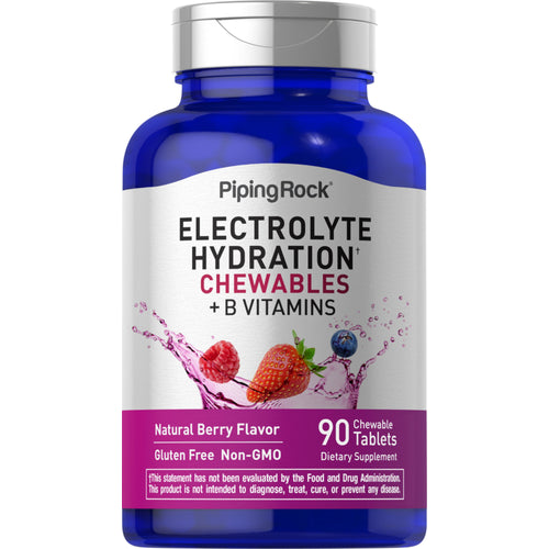 Electrolyte Hydration Chewables + B Vitamins (Natural Berry), 90 Chewable Tablets