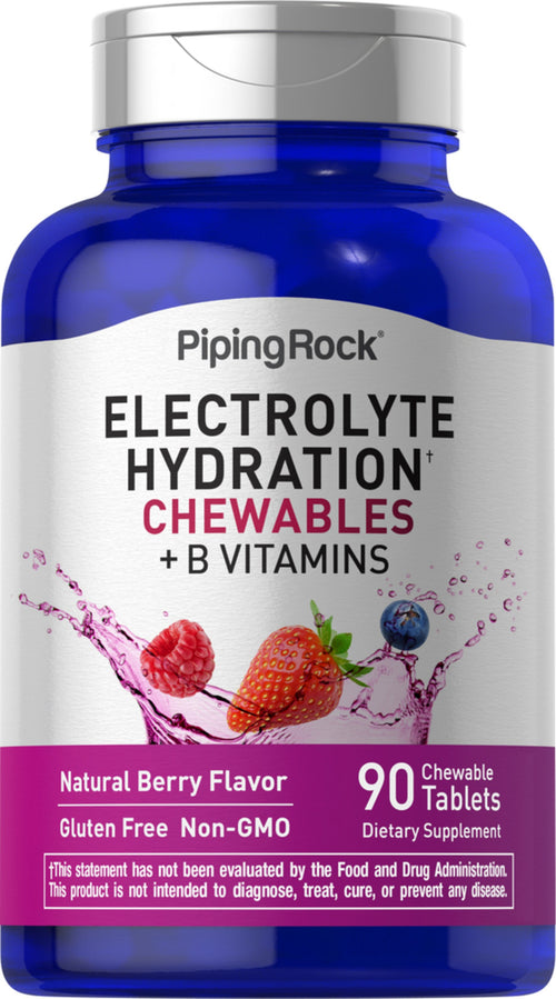 Comprimés à croquer électrolyte hydratation + vitamines B (baie naturelle),  90 Comprimés à croquer