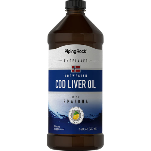 Engelvaer Nórsky olej z treščej pečene (prírodná citrónová príchuť) 16 fl oz 473 ml Fľaša    
