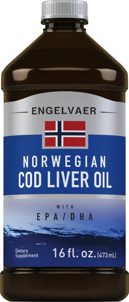 Huile d'Engelvaer norvégienne de foie de morue (ordinaire) 16 onces liquides 473 mL Bouteille    