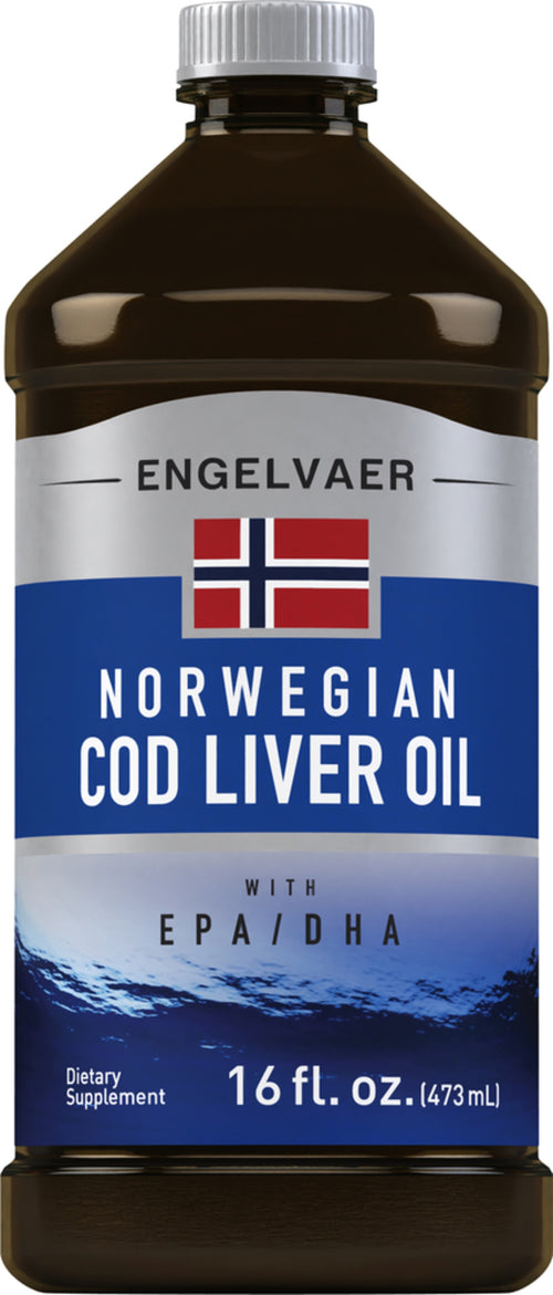 Engelvaer Norwegian Torskelevertran (almindelig) 16 fl oz 473 ml Flaske    