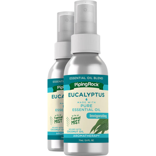 Eucalyptus en aérosol,  2.4 onces liquides 71 ml Flacon de vaporisateur 2 Flacons pulvérisateurs