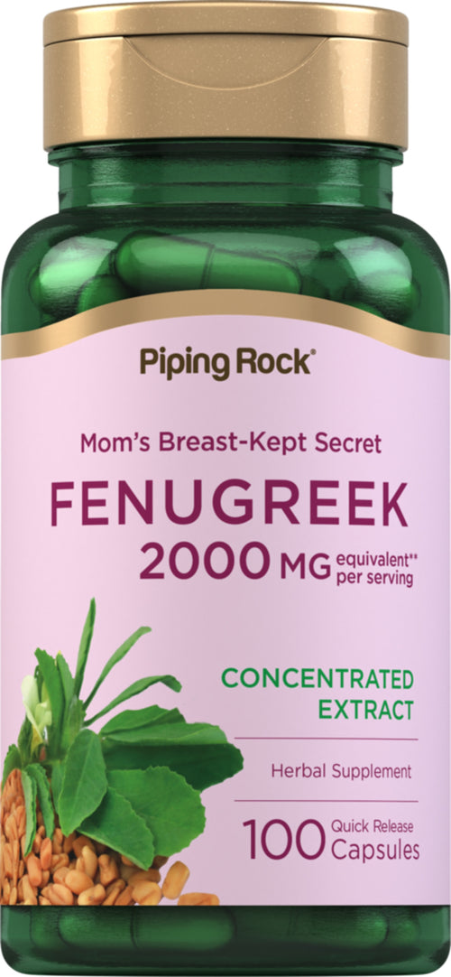 Fenugreek  2000 mg (par portion) 100 Gélules à libération rapide     