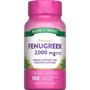 Fenugreek, 2000 mg (per serving), 100 Quick Release Capsules