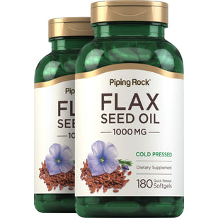 Flaxseed Oil, 1000 mg, 180 Quick Release Softgels, 2  Bottles