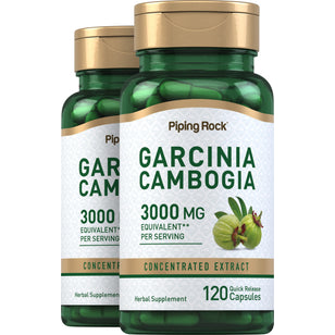 Garcinia Cambogia, 3000 mg (per serving), 120 Quick Release Capsules, 2  Bottles
