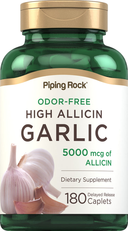 Garlic High Allicin Delayed Release (Odor Free), 500 mg, 180 Caplets Bottle