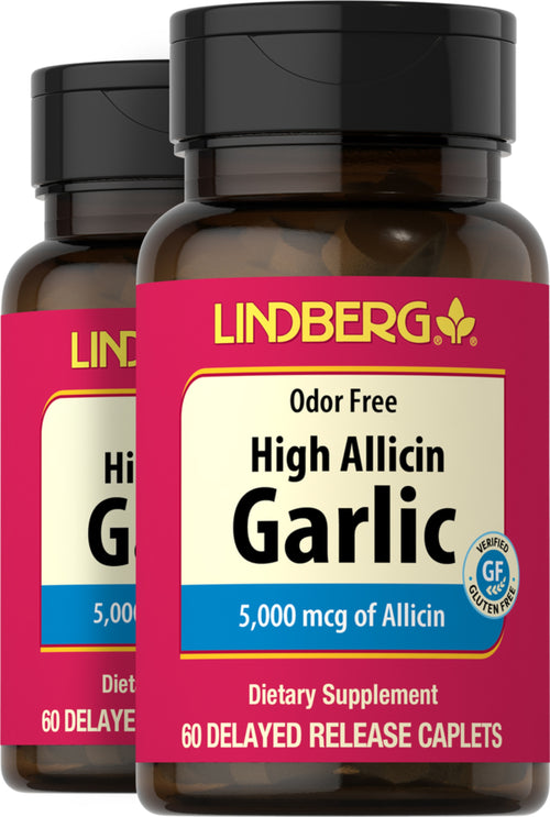 Allicine aïl élevé (sans odeur),  5000 mcg 60 Comprimé à libération différée 2 Bouteilles