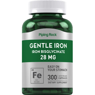 Ferro doce (bisglicinato de ferro) 28 mg 300 Cápsulas de Rápida Absorção     