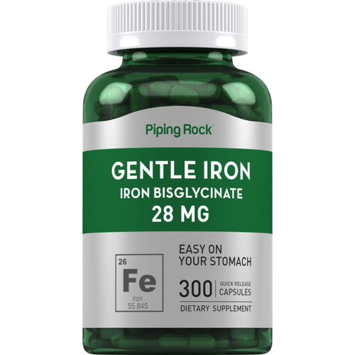 Ferro doce (bisglicinato de ferro) 28 mg 300 Cápsulas de Rápida Absorção     