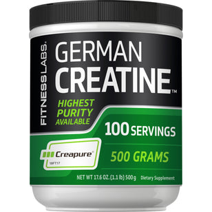 German Créatine Monohydrate(Creapure) 5000 mg (par portion) 1.1 kg 500 g Bouteille  