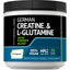 German Kreatin monohydrat (Creapure) & L-glutaminpulver (50:50 blandning) 10 gram (per portion) 1.1 kg 500 g Flaska  