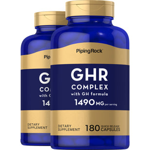 Complexe GHR (Libérateur d'hormone de croissance),  1490 mg (par portion) 180 Gélules à libération rapide 2 Bouteilles