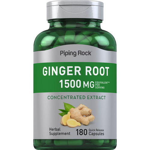 Ginger Root, 1500 mg (per serving), 180 Quick Release Capsules