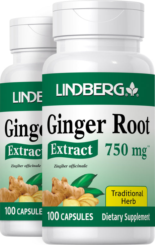 Ginger Root Extract, 750 mg, 100 Capsules, 2  Bottles