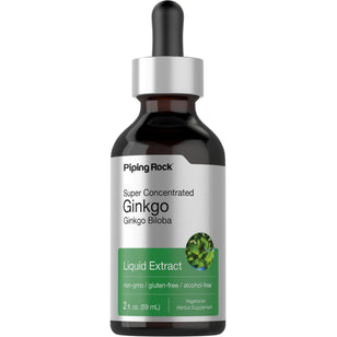 Extract lichid de frunze de ginkgo biloba fără alcool 2 fl oz 59 ml Sticlă picurătoare    