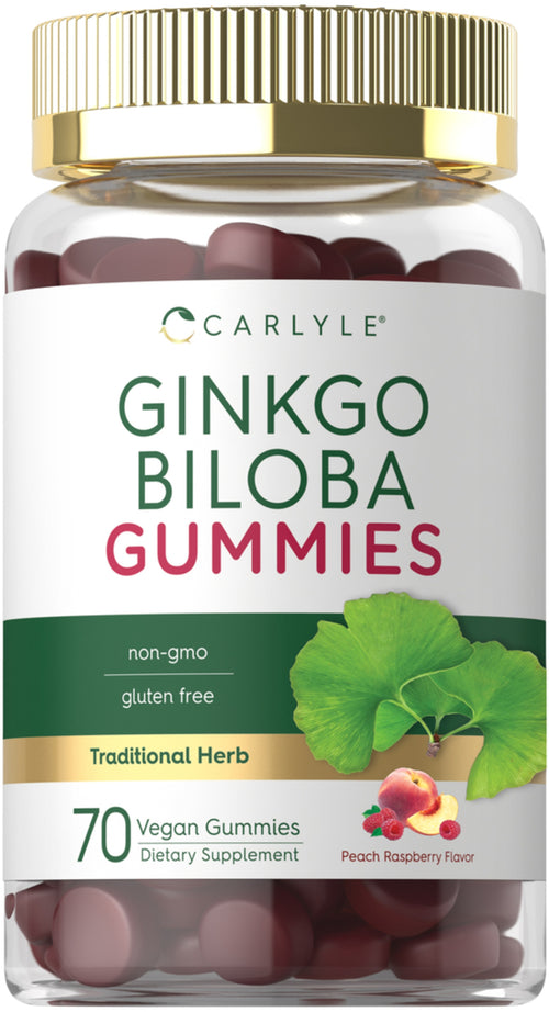 Ginkgo Biloba (Peach Raspberry), 70 Vegan Gummies