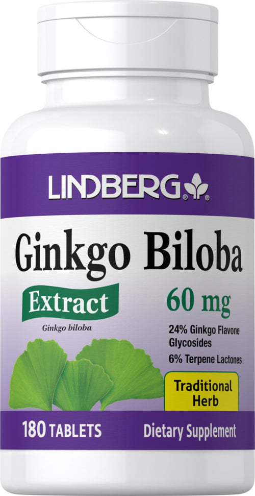 Extracto de Ginkgo Biloba Estandarizado 60 mg 180 Cápsulas     