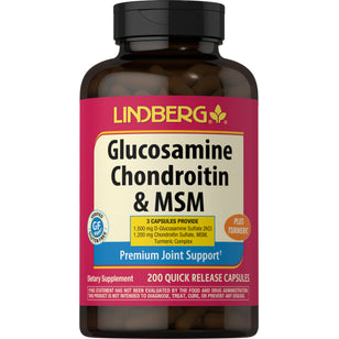 Glucosamine Chondroitin & MSM Plus Turmeric, 200 Quick Release Capsules
