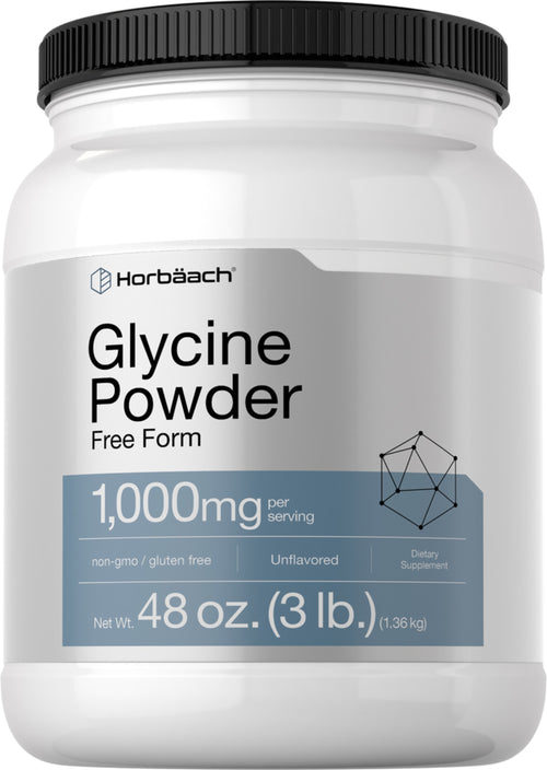 Glycine Powder, 1000 mg (per serving), 48 oz (3 lb) Bottle