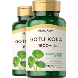 Gotu Kola, 1500 mg (per serving), 180 Quick Release Capsules, 2  Bottles