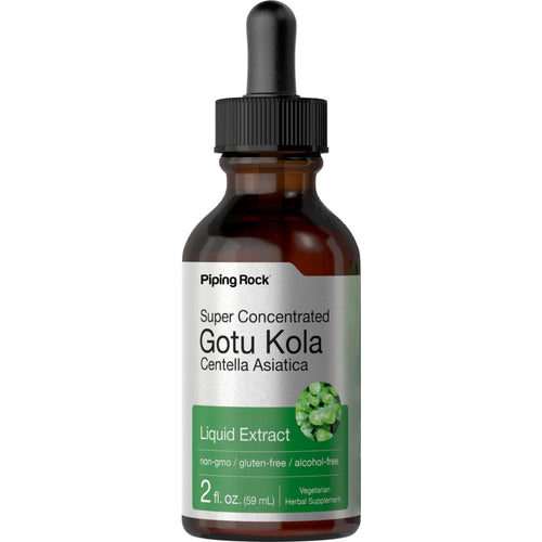 Extrait liquide de Gotu Kola sans alcool 2 onces liquides 59 mL Compte-gouttes en verre    