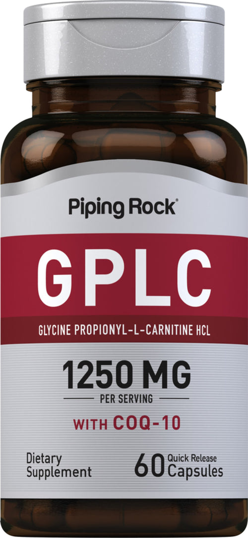 GPLC GlycoCarn Propionyl-L-Carnitine HCl พร้อม CoQ10 60 แคปซูลแบบปล่อยตัวยาเร็ว       