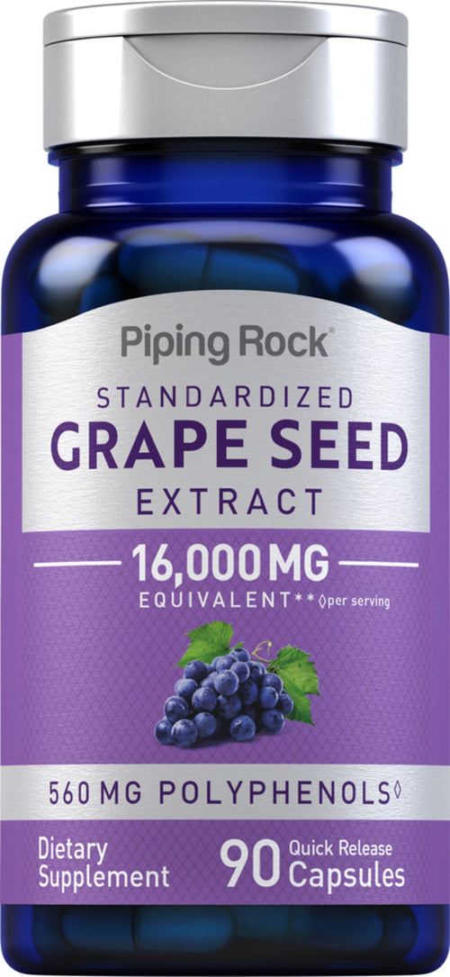 Ekstrakt z pestek winogron  16,000 mg (na porcję) 90 Kapsułki o szybkim uwalnianiu     