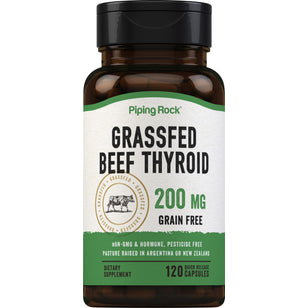 ไทรอยด์จากวัวที่เลี้ยงด้วยหญ้า 200 mg 120 แคปซูลแบบปล่อยตัวยาเร็ว     