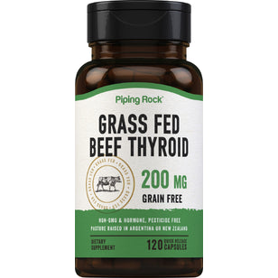 Extract tiroidian de bovine hrănite cu iarbă 200 mg 120 Capsule cu eliberare rapidă     
